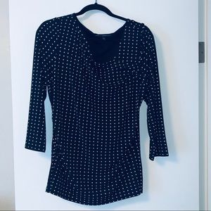 EUC Black House White Market Polka Dot Long Sleeve